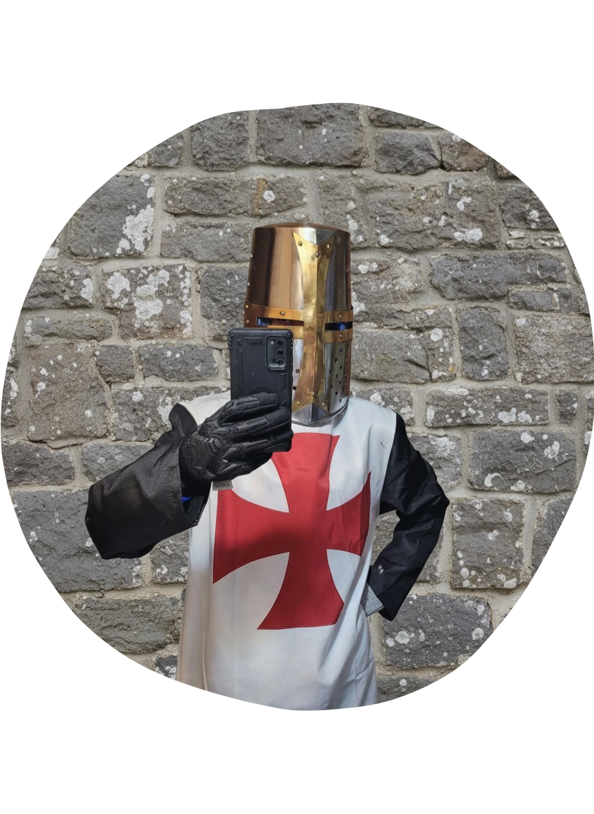 Asher smiling outdoors